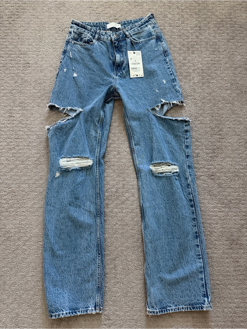 Distressed Straight Leg Women's Jeans